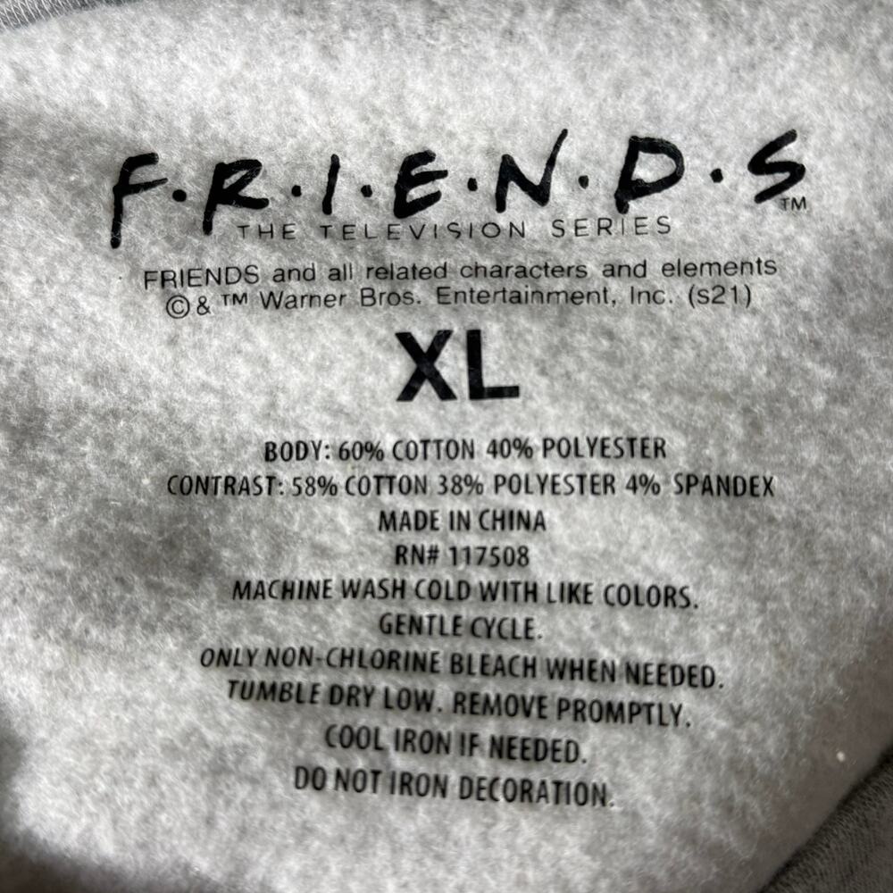 Friends The Television Series Cropped Sweatshirt Gray NYC Skyline XL Warner Bros - Picture 2 of 2